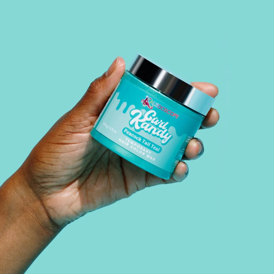 Curl Kandy Peacock Tail Teal - Temporary Hair Color Wax 6oz - Image 3